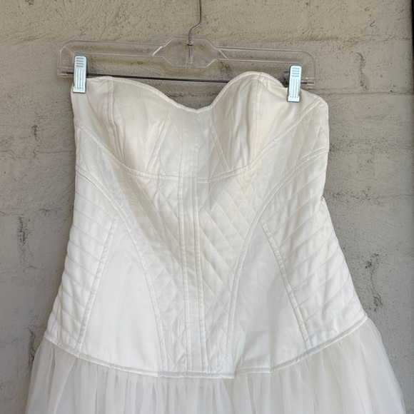 NWT Anthropologie BHLDN Strapless Satin/Tulle-Skirt Tea Length Dress Medium - Picture 11 of 16